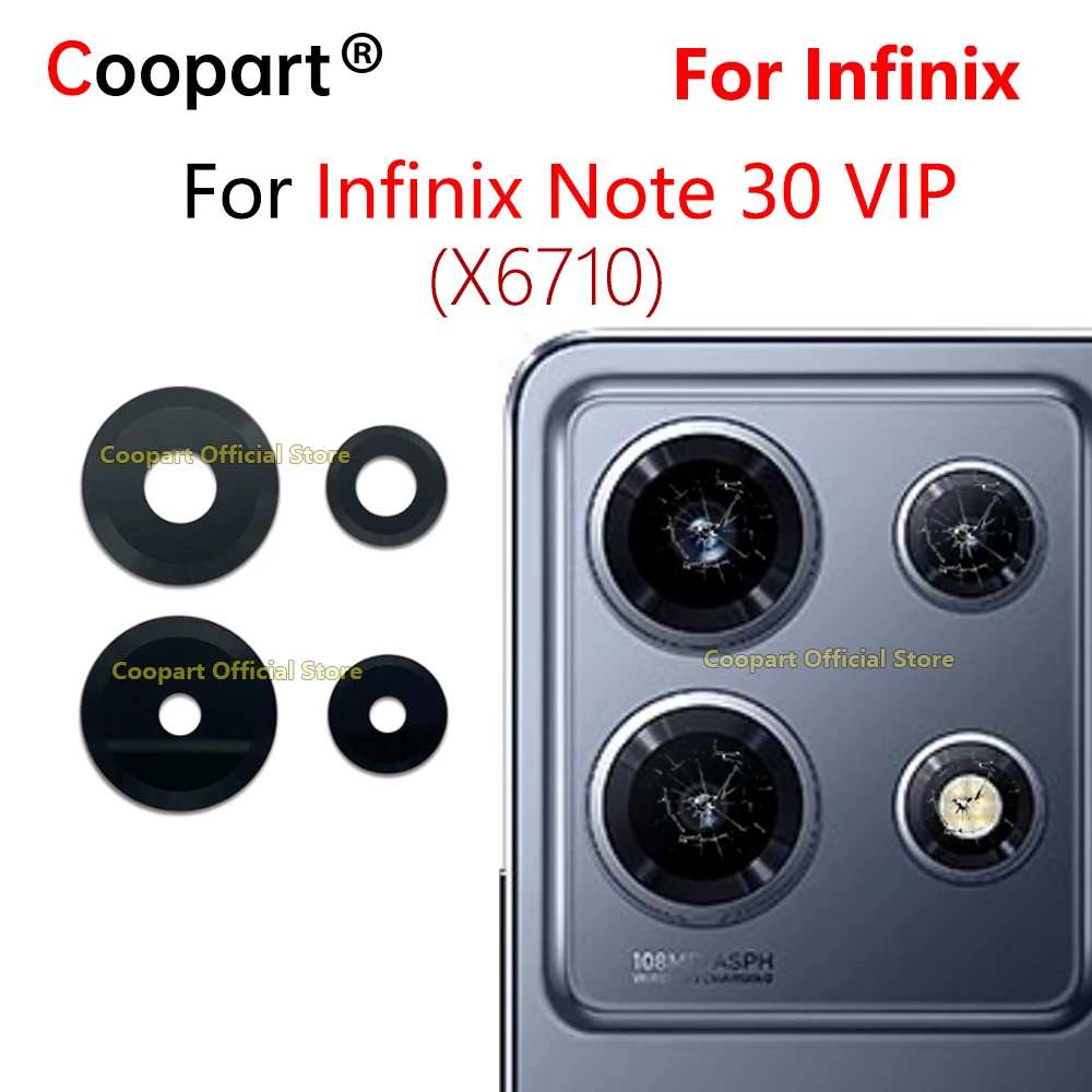 Coopart Rear Back Camera Glass Lens For Infinix Note 30 VIP X6710 Replacement With Adhesive Sticker