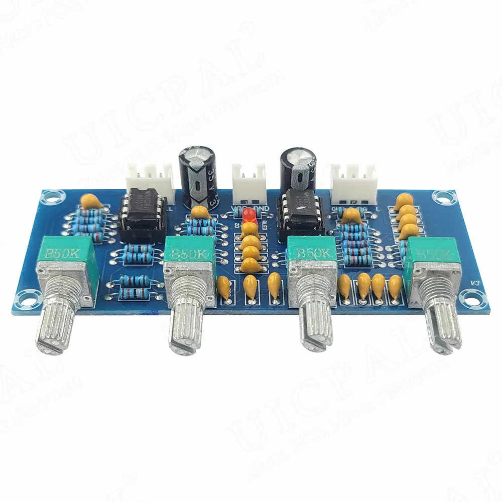 XH-A901 NE5532 Digital Power Amplifier DC Tone Board Pre-amplifier Treble Bass Volume Adjustable Pre-amp Tone Controller XHA901