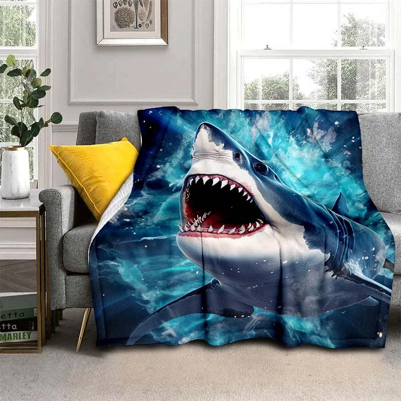 Shark Blanket Lightweight Flannel Blanket Throw Blanket for Sofa, Bed, Travel,Camping, Living Room, Office,Couch, Chair, and Bed