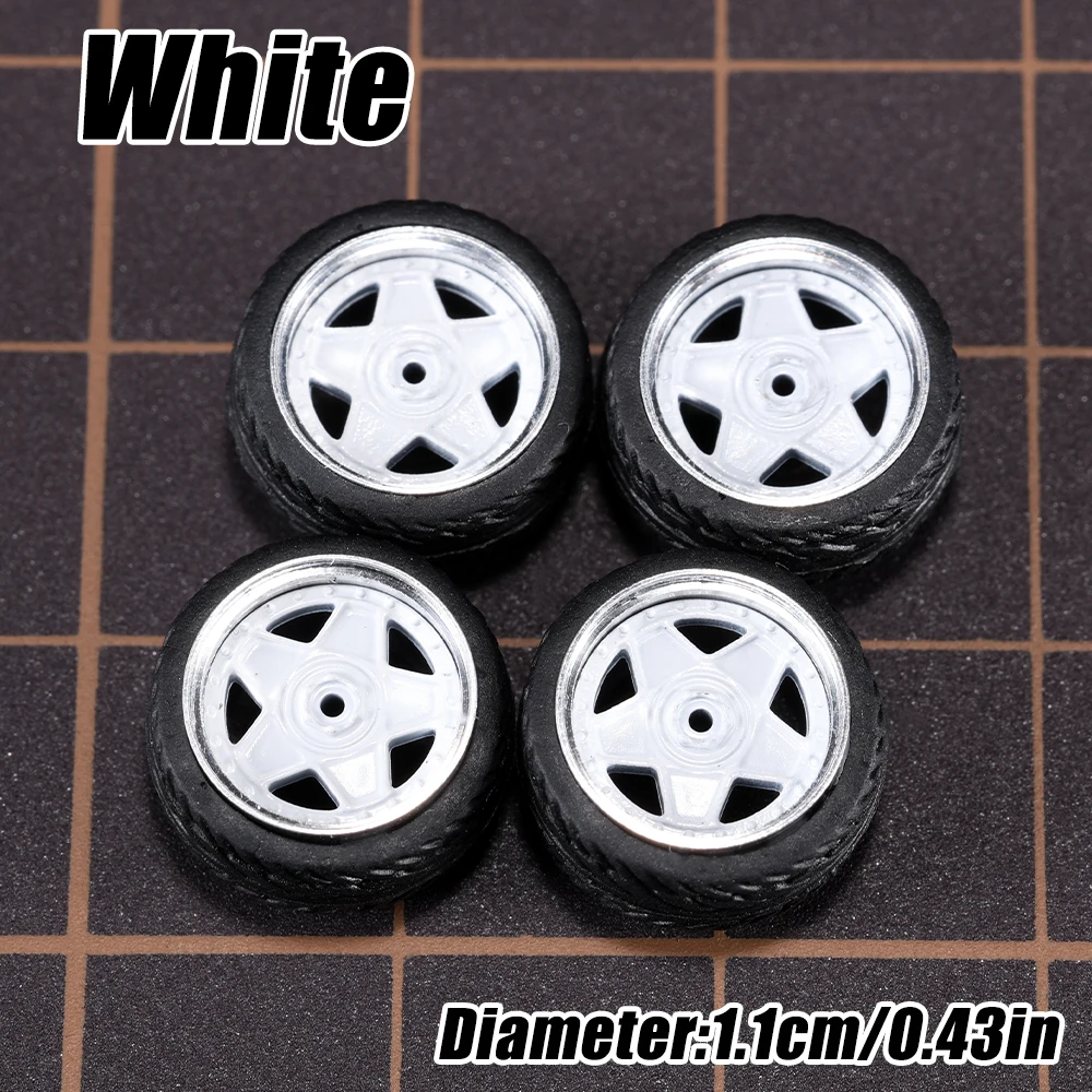 1/64 Modellauto-Räder 4er-Set - 11mm Durchmesser ABS-Gummireifen mit Bremsscheibe - Upgrade-Teile für Tomica Diecast-Fahrzeuge – Detail 12