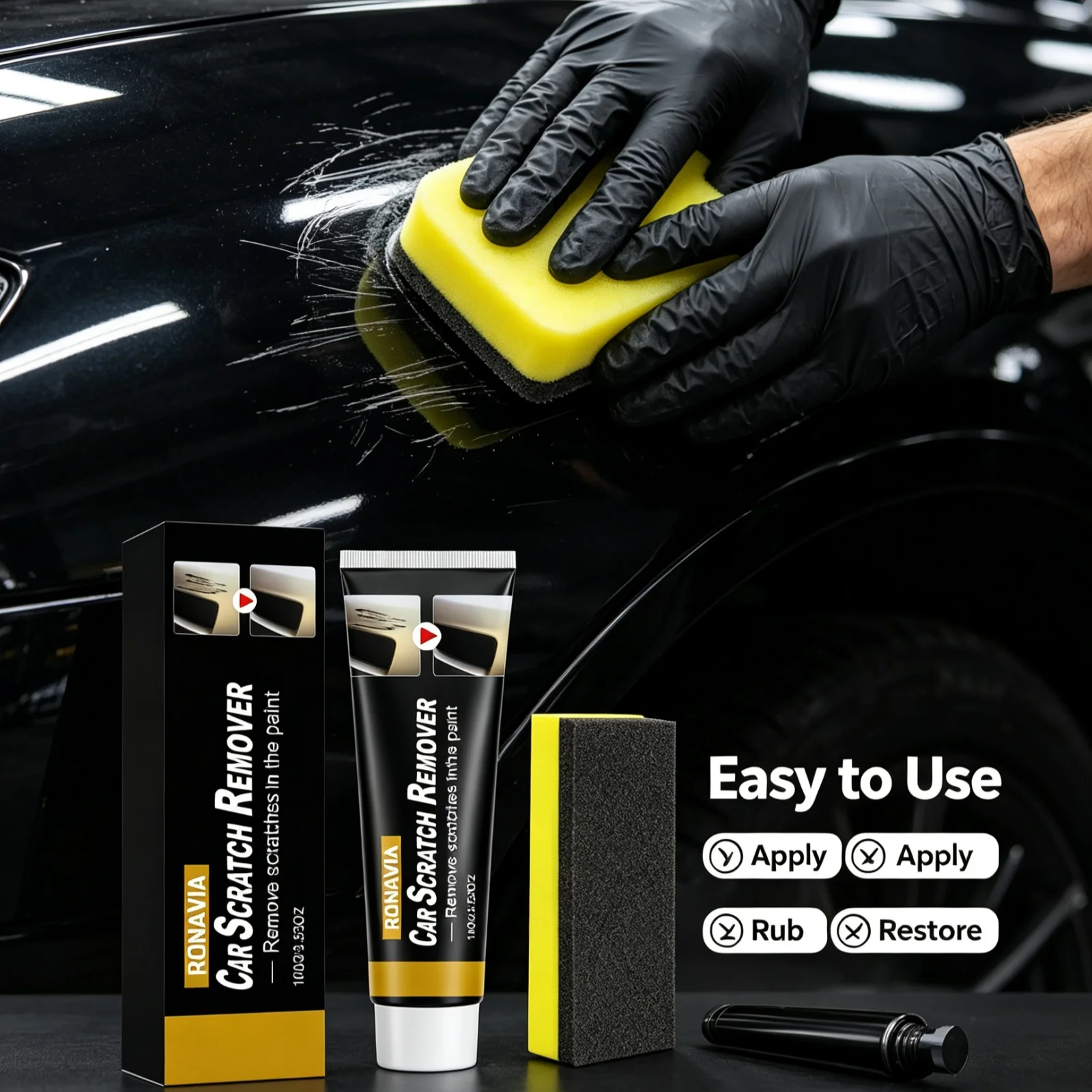 Ronavia Car Scratch Repairing Paste Auto Swirl Remover Paint Surface Cleaning Maintenance Boost Luster Body Care Polishing Wax
