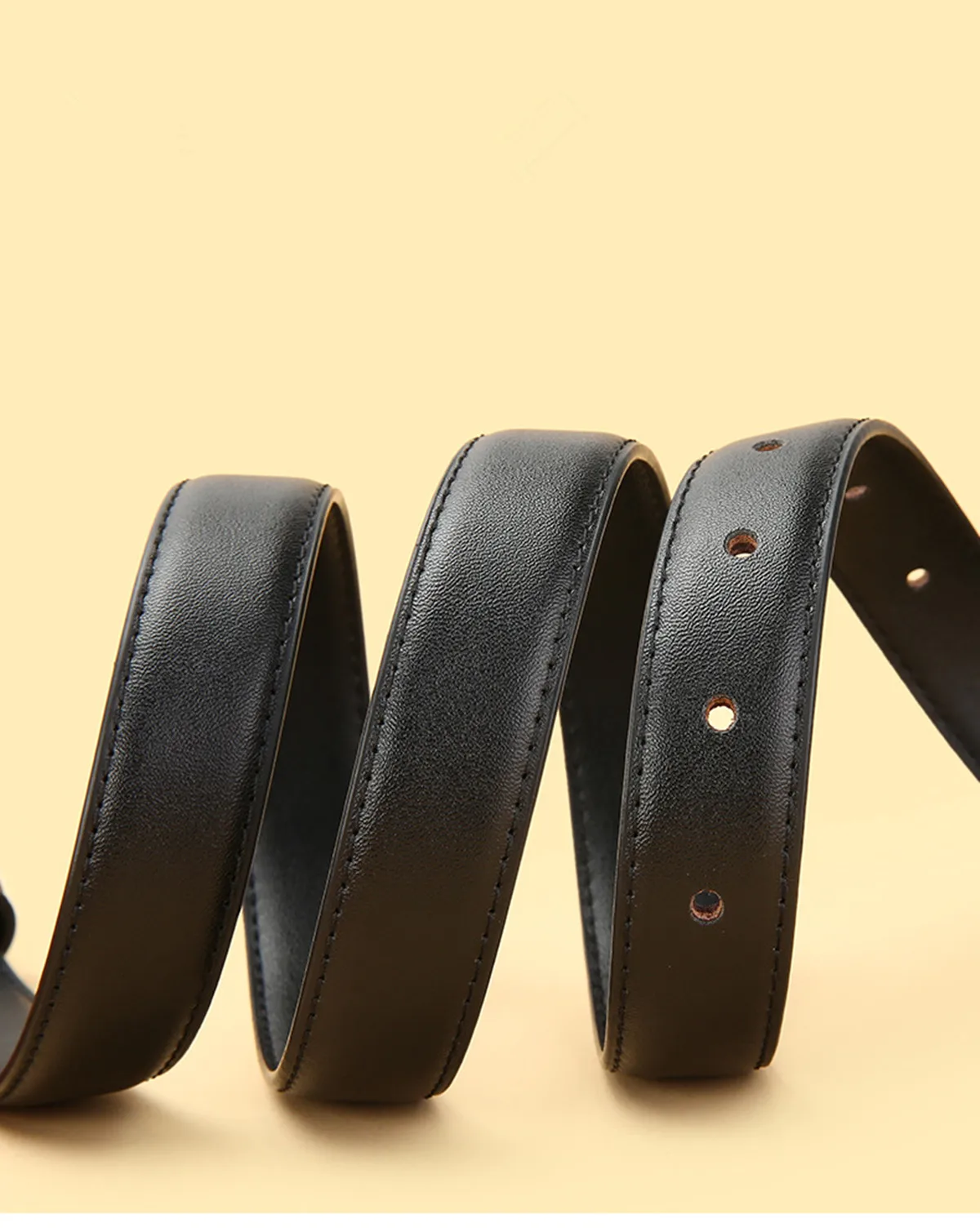 Unisex Vintage Echtleder-Gürtel aus Rindsleder mit Schwarz-Silberner Schnalle, Modisches Accessoire für Männer und Frauen, Geeignet für Jeans – Detail 14