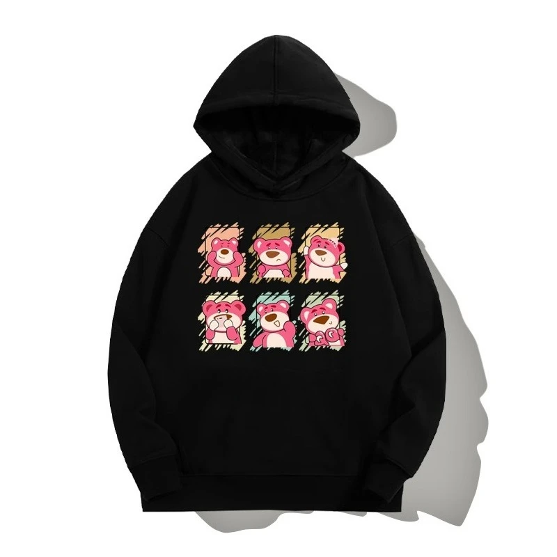 

Детская осенне-зимняя повседневная модная теплая толстовка с капюшоном Disney Lotso, удобная мягкая толстовка с милым забавным принтом для девочек