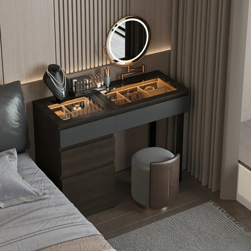 

Storage Drawers Wood Vanity Table Mirror Stool Makeup Desk Dressing Table Modern Luxury Penteadeira Quarto Bedroom Furniture