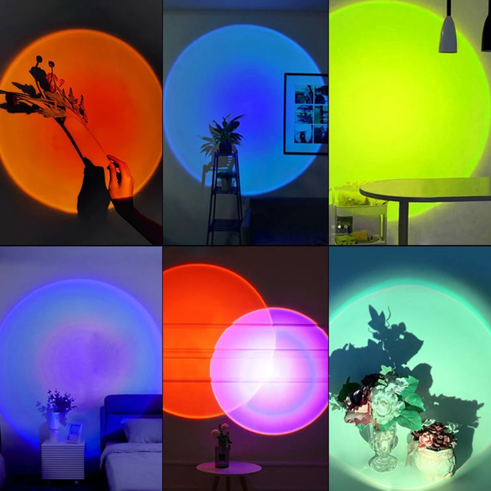 5V 1W Led Usb Zonsondergang Lamp Projector Home Decor Nachtlampje Draagbare Sfeer Licht Voor Woonkamer Muur Fotografie Neon Verlichting