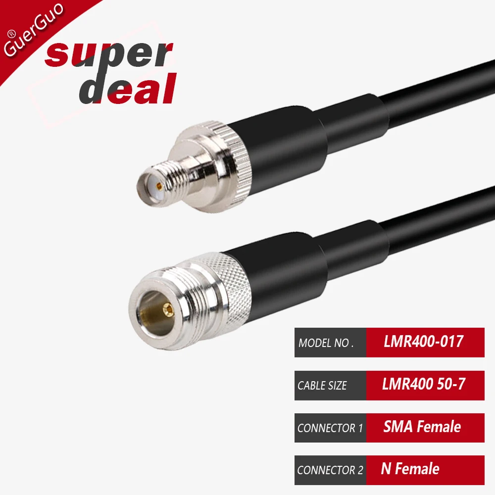 GuerGuo 1pc 1 m 2m 3m 10m sma Stecker auf n Stecker Stecker lmr400 Kabel Kabel 50 Ohm 50-7 HF Koaxial Verlängerung Jumper Pigtail Adapter 5