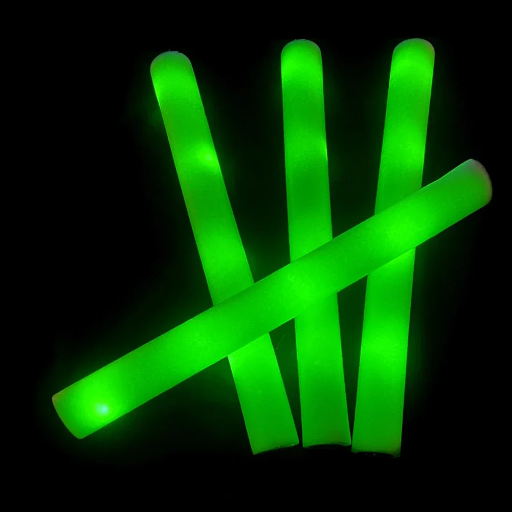 1-5pcs LED Foam Glow Sticks Flashing Glow Batons RGB Flashing Stick Cheer Tube Glow in The Dark Toys for Wedding Party Supplies