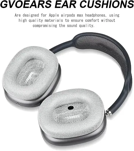 Replacement earpads for Apple airpods max Headphone, Protein Leather Ear Cushion (silver white)