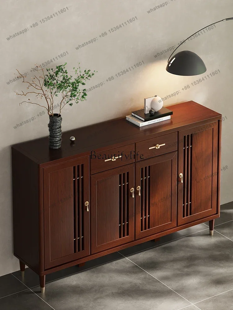 yj58 Solid wood shoe cabinet household door porch cabinet entering the door against the wall locker