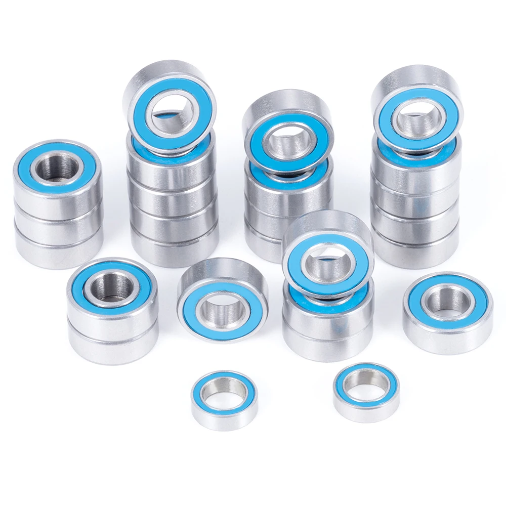 TRINOOD 26Pcs Rubber Sealed Bearing Kit for Tamiya TL-01, WR-01, GF-01 Upgrade Accessories