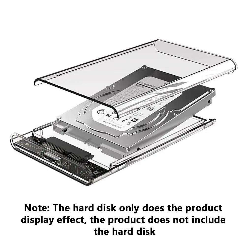 Custodia per HDD trasparente da SATA a USB 3.0 custodia per Hard Disk custodia esterna per HDD da 2.5 \'\'per HDD SSD Disk Box supporto UASP