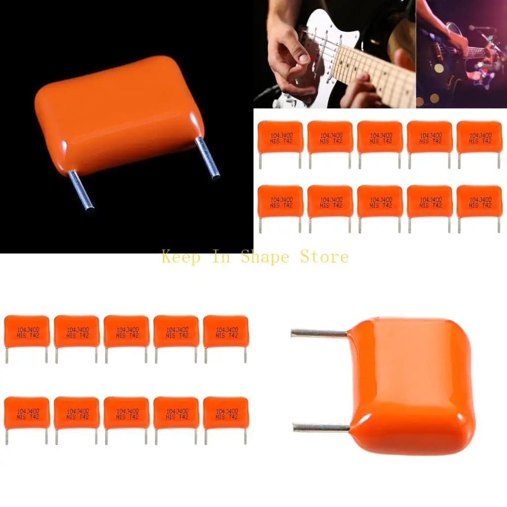

U1JC 10Pcs 400V 104J Electronic Capacitors with Two Metal Pins Enhancing Guitar Sound for Musicians and Hobbyist Projects