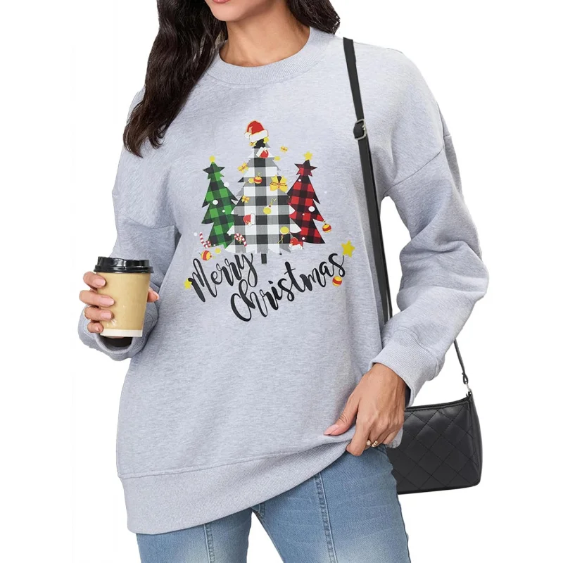 Christmas women's sportswear 2024 Christmas tree fashion pullover