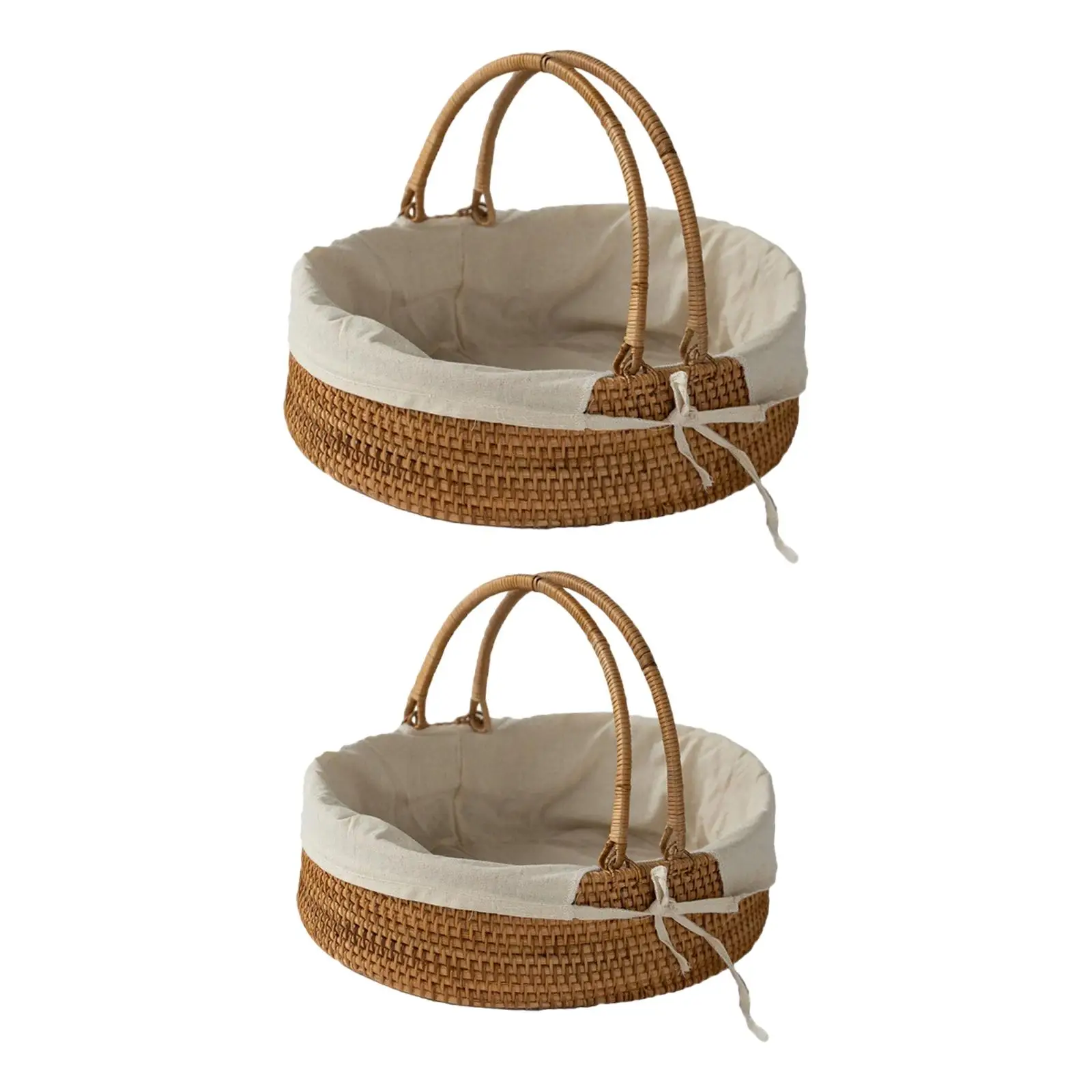 Woven Basket Home Storage Organizer Baskets Heavy-duty with Lining Cloth