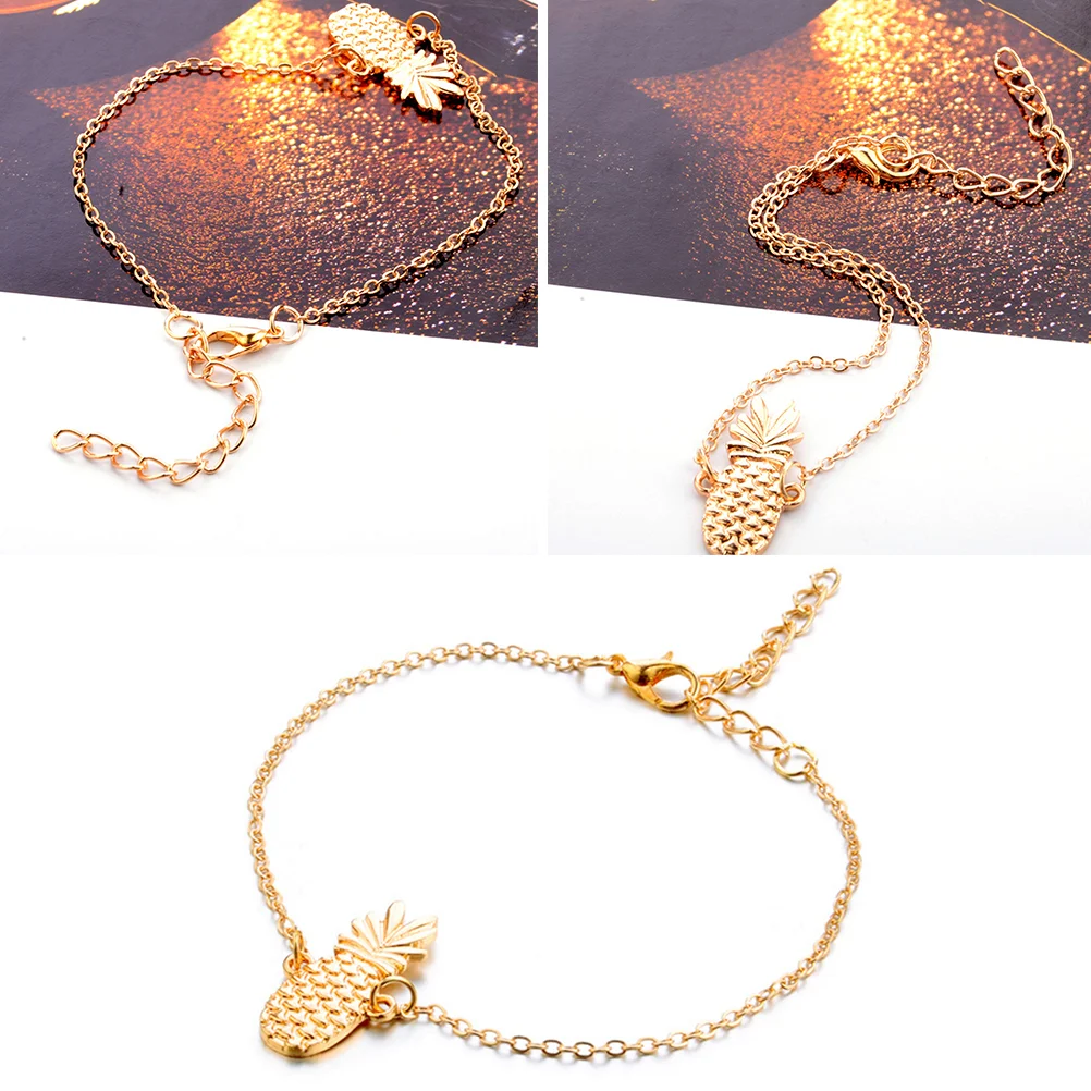  Anklet Anklets 3D Foot Chain Decor Jewelry Hollow Pineapple Women Bracelet Women's