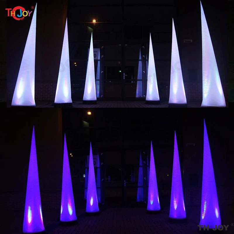 เสาไฟ LED หลากสีแบบตั้งพื้นทรงกรวยเป่าลม