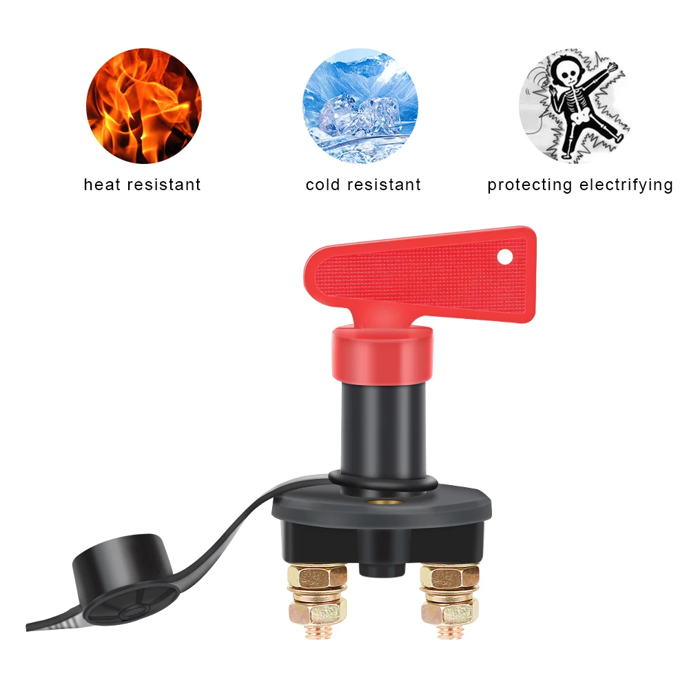 Power Isolator 1 Removable Keys Car Battery Disconnect Switch Cut Off Kill Switch For Truck Boat Marine ATV Car Accessories