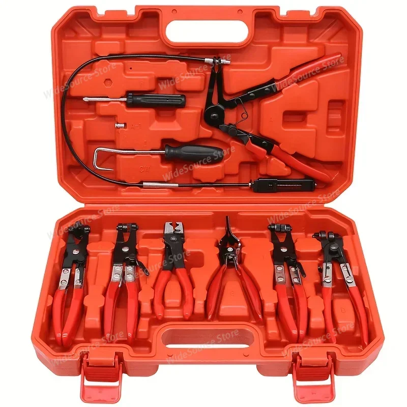 9 Pcs Hose Clamp Pliers Set, Auto Water Pipe & Cable Clamp Pliers, Oil Tube Separator, Angled Hose Clamp Pliers