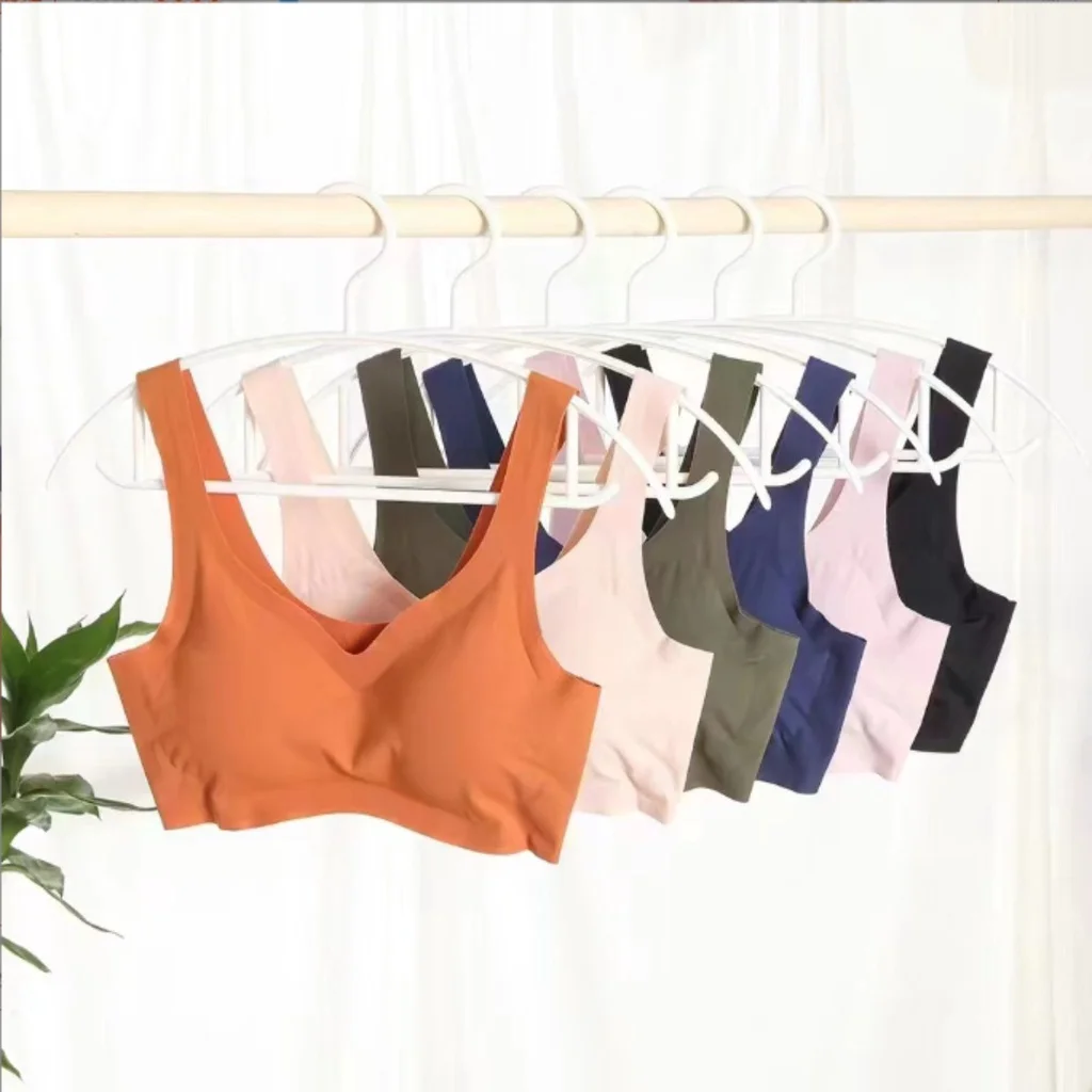 

Women Bra Ice Silk Seamless Bra Top Sexy V Neck Push Up Bra, Removable Padded Bra, Soft and Comfortable Bra Underwear