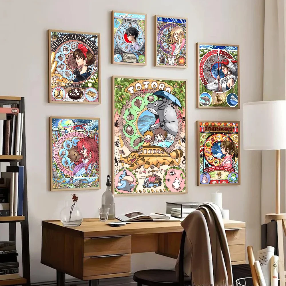 Studio Ghibli Ukiyo-e Good Quality Prints And Posters Whitepaper Prints Posters Artwork Wall Decor