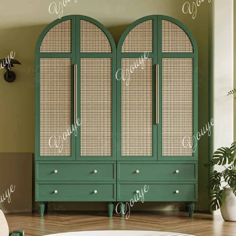 

JLuxury Rattan Small Wardrobes Tall Storage Women Portable Clothes Open Closet Organizer Teen Guarda Roupas Bedroom Furniture