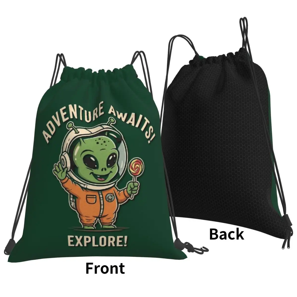 Space Explorer Backpacks Casual Drawstring Bags Sundries Bag Book Bags for Man Woman School