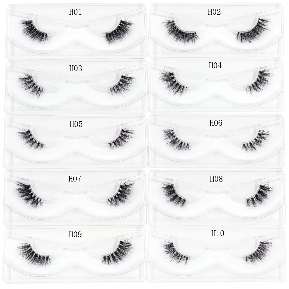 3D Half Lashes Wholesale Natural Half False Eyelashes 3D Mink Lashes Wispy Natural Crisscross Fake Eyelashes Extension Makeup