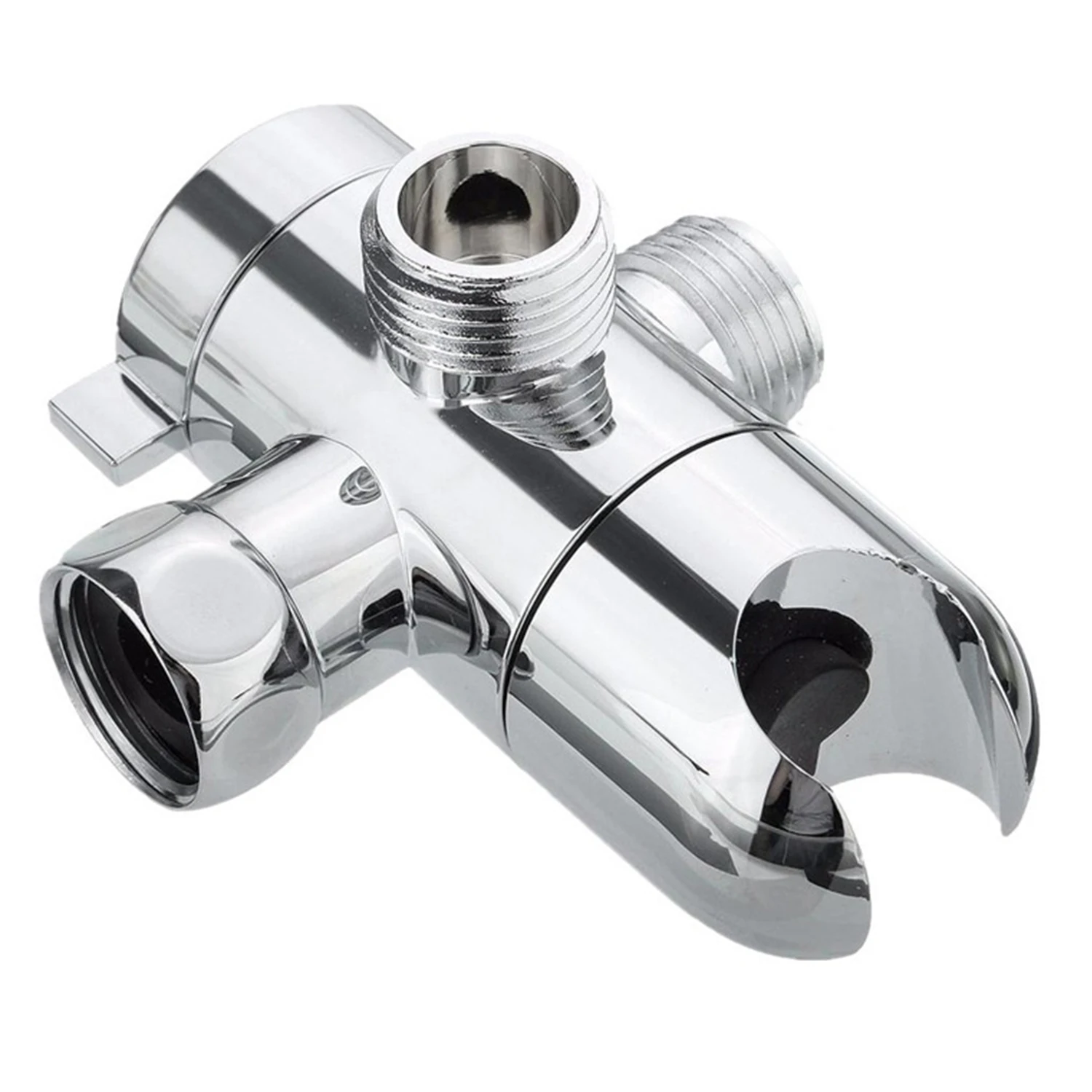 3-Way Shower Diverter Valve Mount G1/2 Handheld Shower Arm Diverter Splitter Polished Chrome Shower System Replacement Part