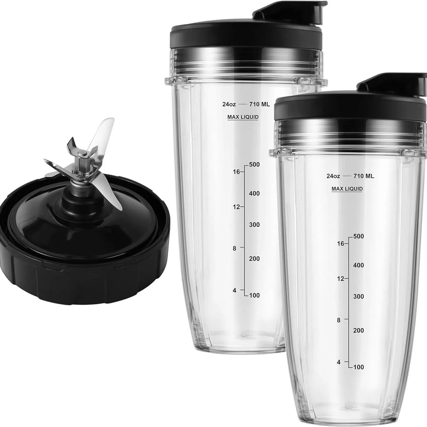 

Replacement Parts 24oz Cups For Ninja Blenders BL480 BL450 BL640 BL490 BL680 NN100 BL682 BL450 BL2012 CT640 CT800 BN400 CL401A