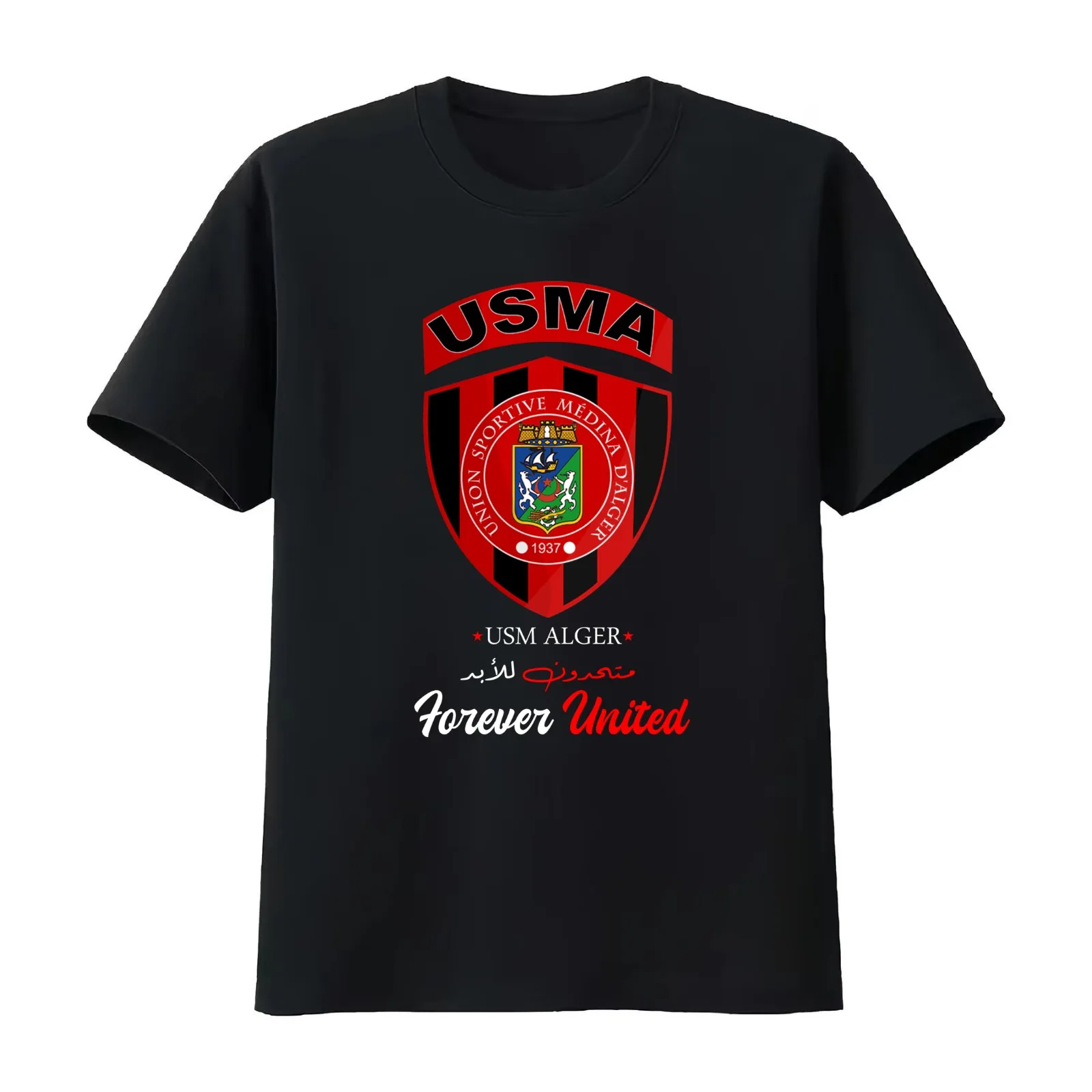 USM ALGER FOOTBALL FANS T-Shirt Summer Casual Cotton Tee Oversized Streetwear Tops Vintage Graphic Print Unisex Men Women