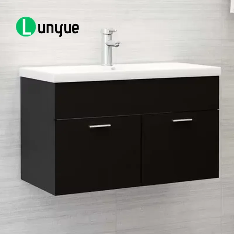 80cm Modern Floating Bathroom Vanity Engineered Wood Custom Color Durable Easy Clean Wall Mounted Sink Cabinet for Home Hotel