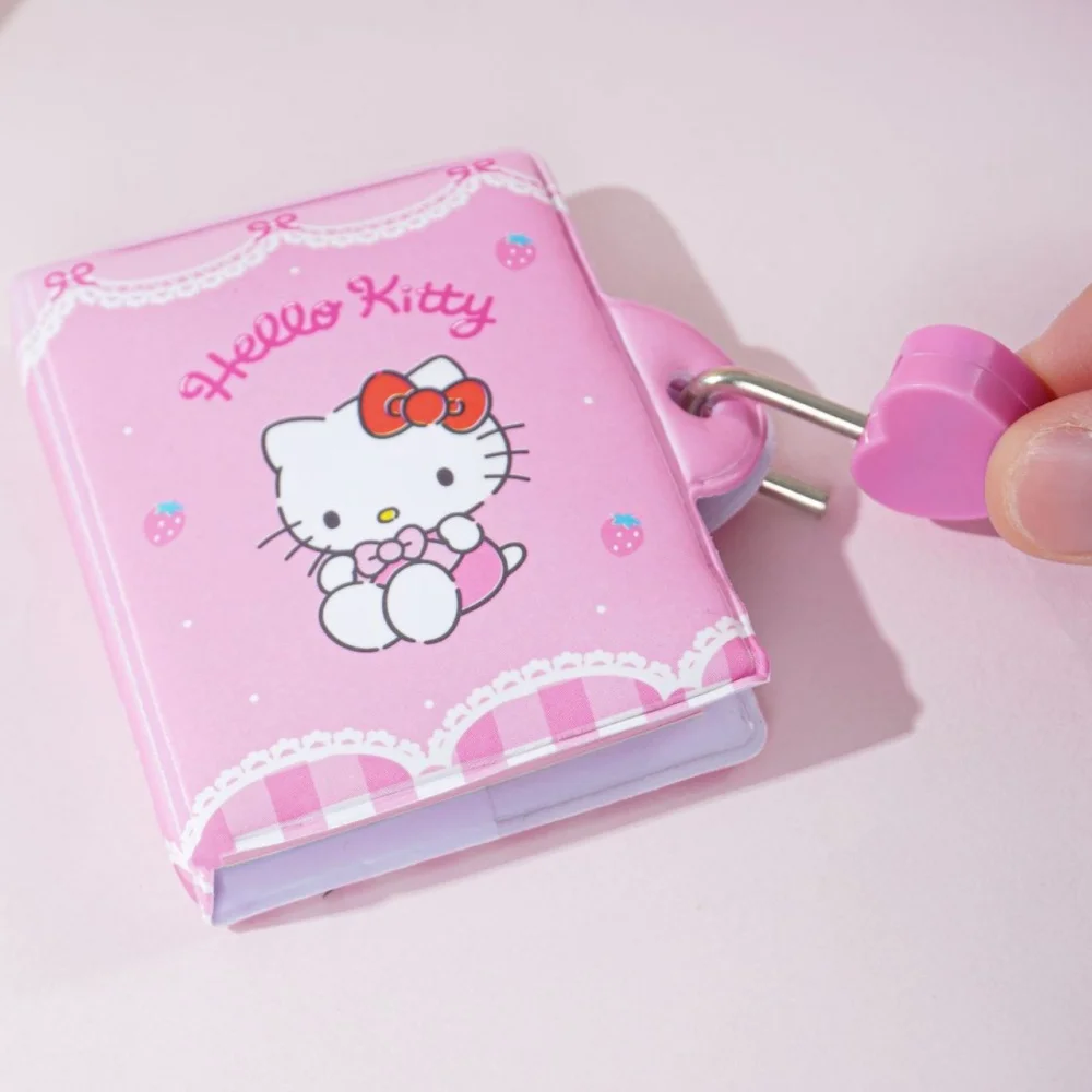

Genuine Sanrio Hello Kitty Mini Notebook Cute Cartoon Portable Pocket Planners Secrets Privacy Lock Diary Scrapbooks Girls Gifts