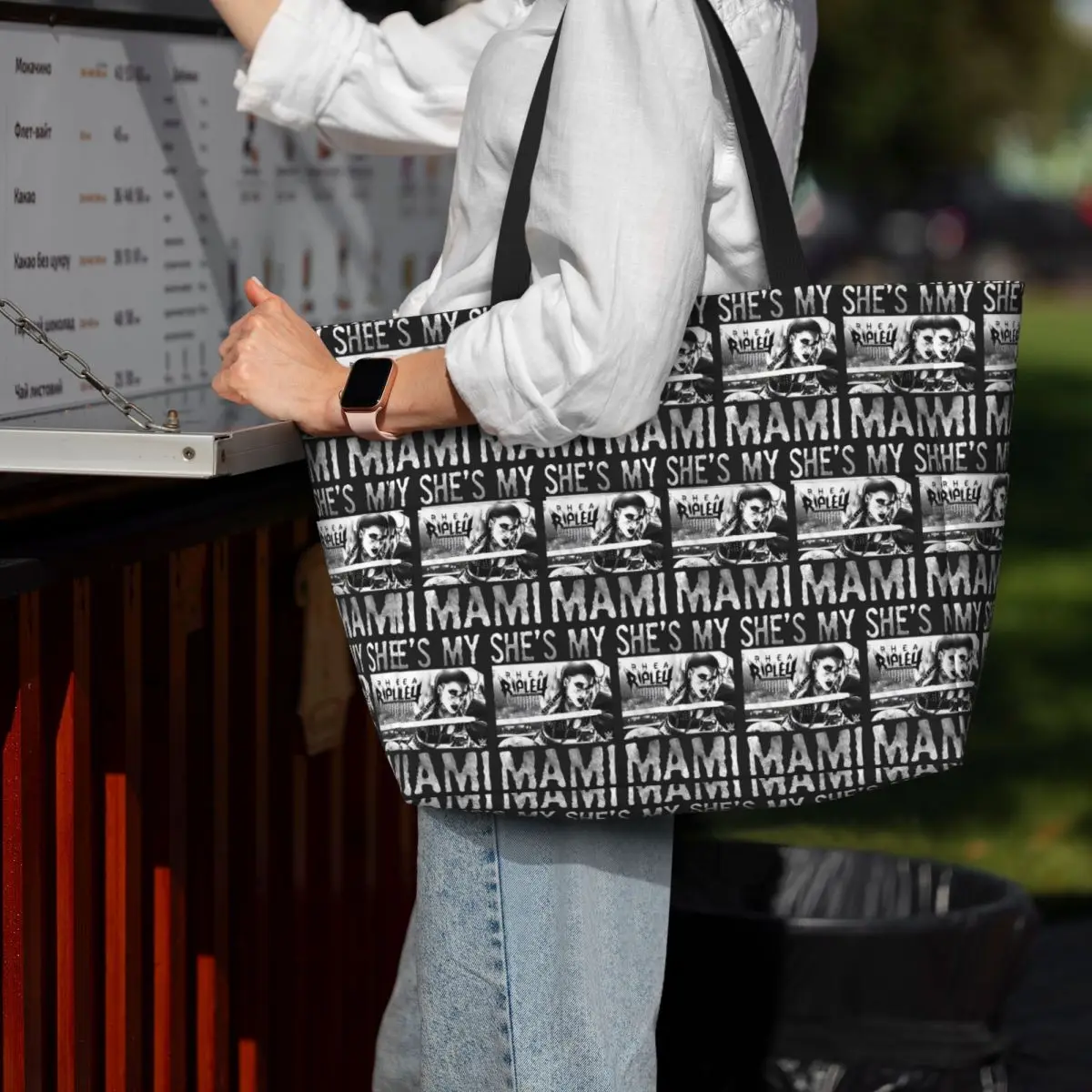 

She Is My Mami! Rhea Ripley Bootleg Wrestler Beach Tote Bag Sport Gym Yoga Duffle Large Tote Bag Women Travel Bag Fitness bag