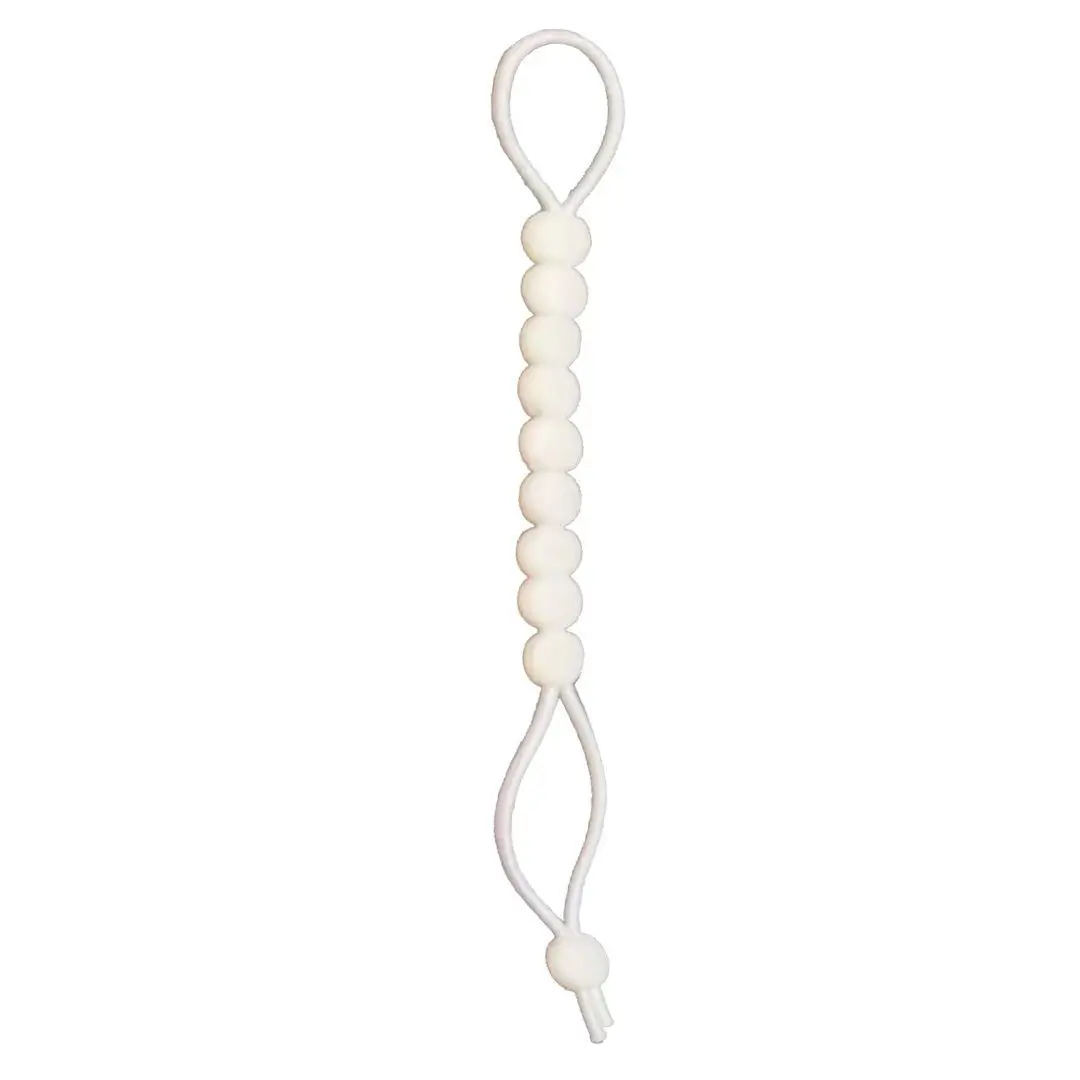 Handmade Beading Lentil-shaped Silicone Elastic Rope Thicker Enlarger Decoration Adjustable Men's Comfortable Intimate Accessory