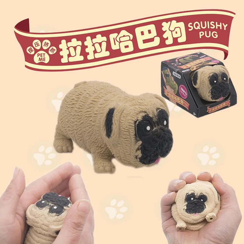 Pug Pinch Music Toy Shapi Dog Alongar Slow Rebound Release Descompressão Toy