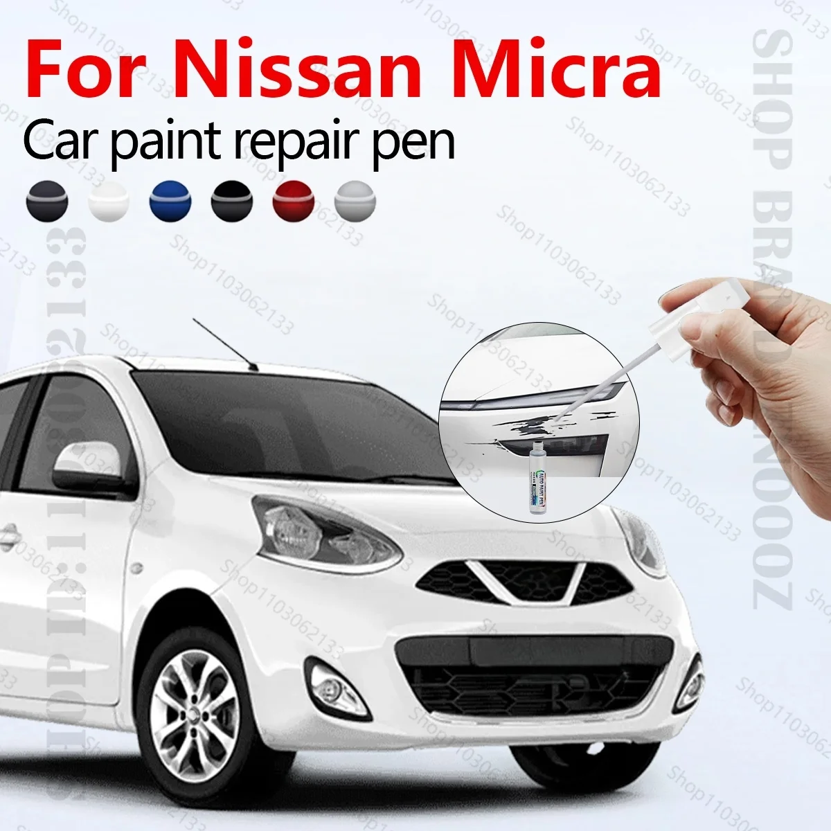 Car Paint Repair Pen For 1982-2025 Nissan Micra Paint Scratch Repair Accessories Gray KPN Black GNE White QNC Silver ZBD