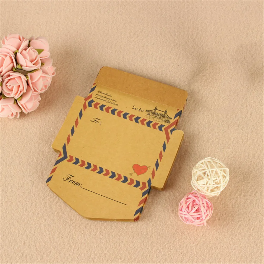 45pcs Vintage Kraft Paper Envelope Retro Classical Window Envelopes Mini Cute Wedding Invitation Memo Pad Gift Message Paper