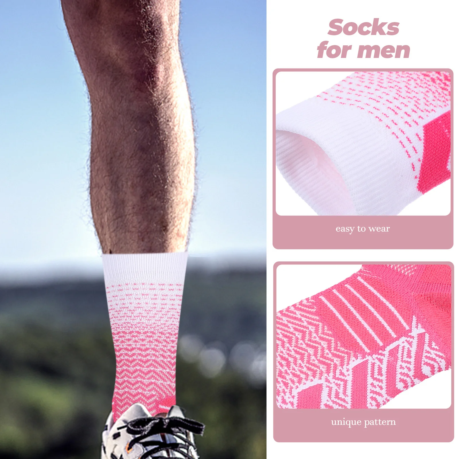 1 زوج سميكة توسيد جوارب رياضية تنفس منتصف العجل الجري كرة السلة الجوارب مرونة عالية فتل العرق للرجال