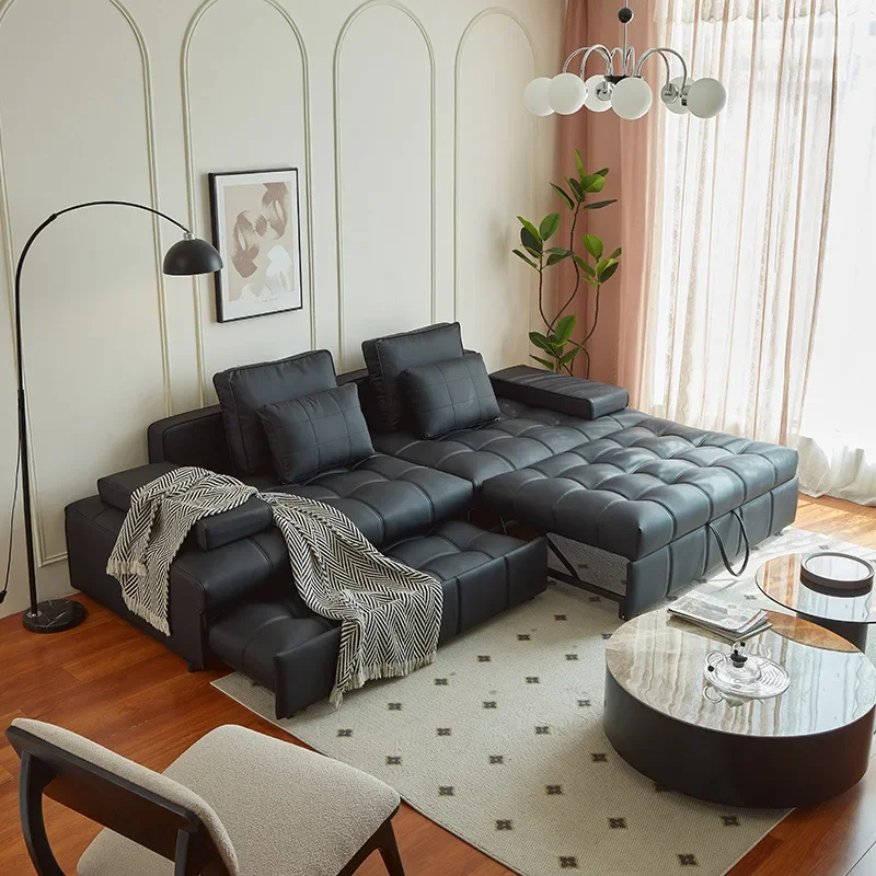 

Современный простой прямой диван-кровать, итальянская гостиная, двухцелевой бытовой многофункциональный диван двойного назначения с нулевыми стенками