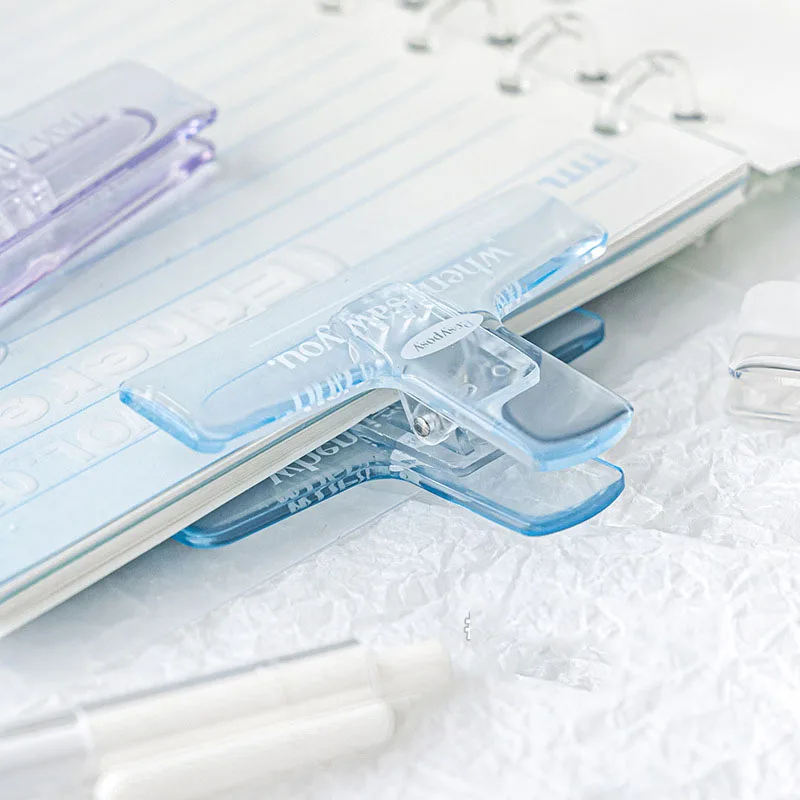 Clipe claro Transparente Acrílico Clipe Nota Bill Clipe Clipes Cauda Longa Binder Acessórios de Escritório Bookmark Notebook Acessórios