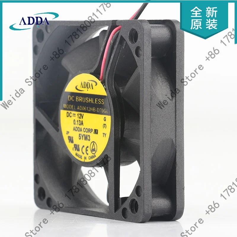 

New ADDA 6015 12V 0.13A 60X60X15MM 6CM AD0612HB-D70GL Ball Bearing Cooling Fan