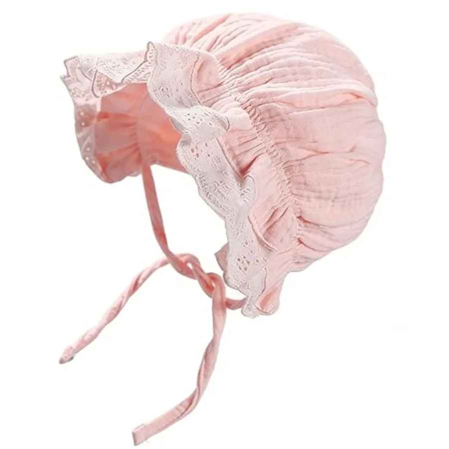 Baby Girl Boy Lace Cotton Bonnet Newborn Vintage Infant Bonnet Mesh Palace Hats
