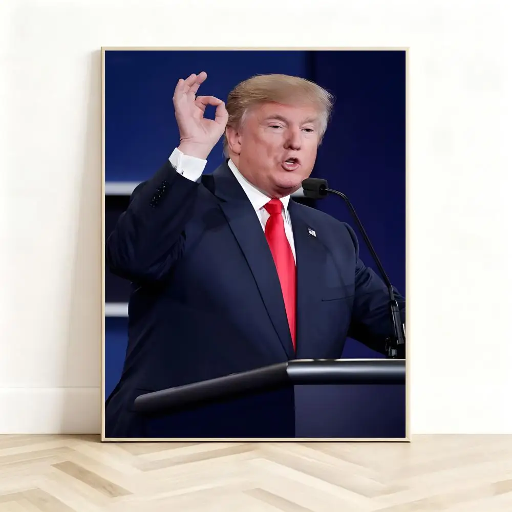 Famous Figure D-Donald Trump Poster Classic Self-Adhesive PP Wall Sticker for Living Room Bar Decor Gift view 4