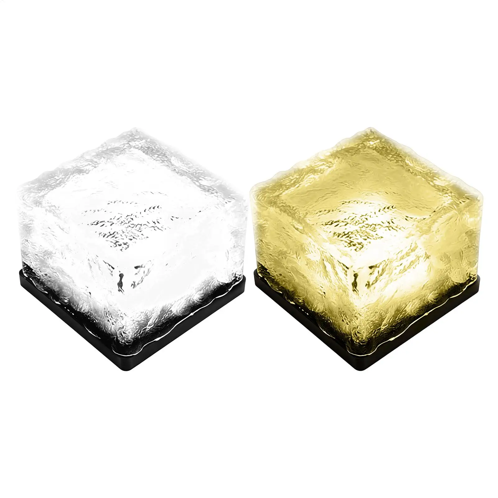 Solar Brick Lights Waterproof Ice Brick Shape LED Garden Patio Decor Solar Lights Outdoor for Yard Lawn Patio Porch Walkway
