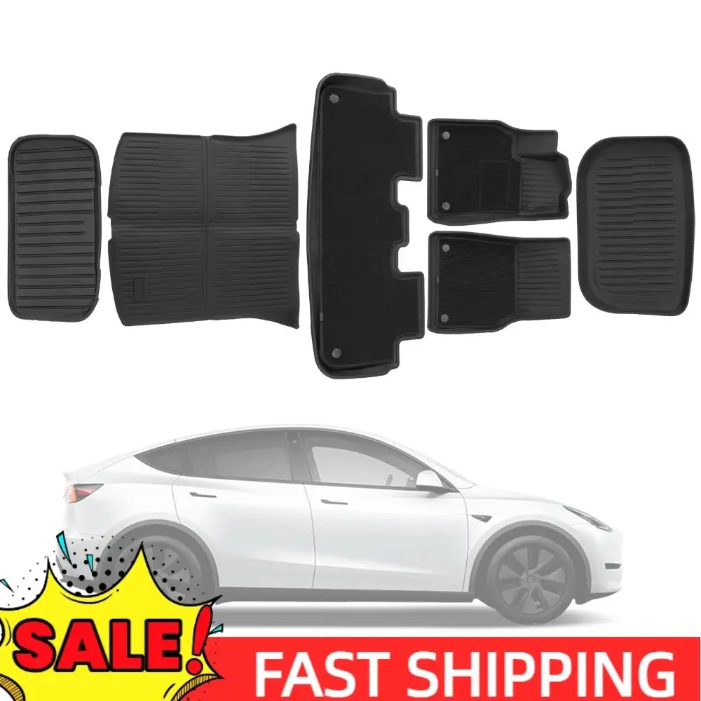 

Car Mats and Cargo Liners TPE Full Set for Tesla Model Y Juniper 2025 2026 5-Seat Automotive Floor Mats for Tesla Accseeories