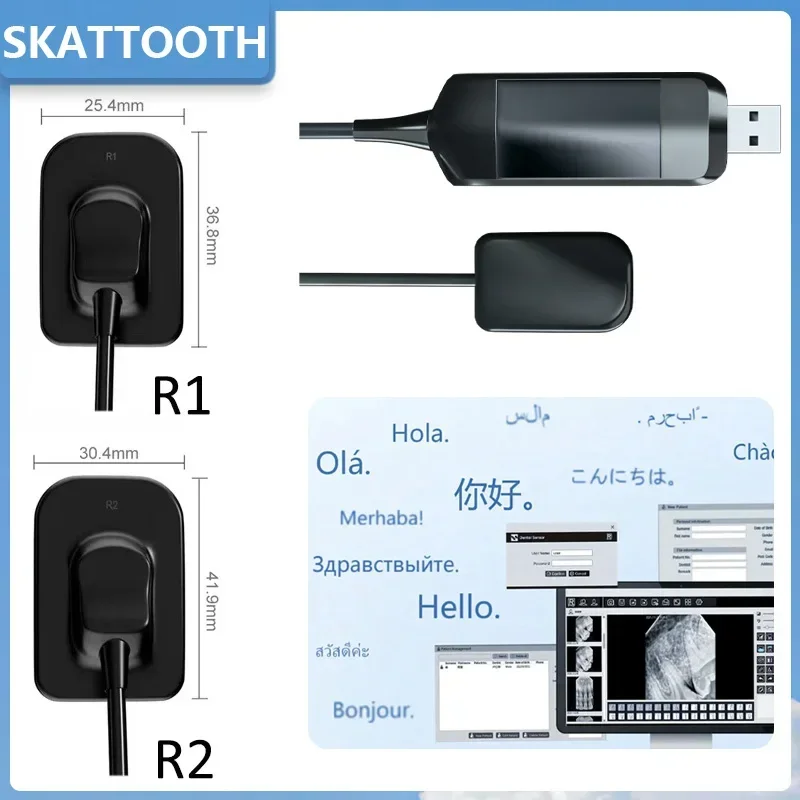 

Dental Sensor X-Ray HD Image Intraoral Digital System RX Sensor Portable X Ray Sensor Radiovisiograph USB 2.0 Dental Instrument