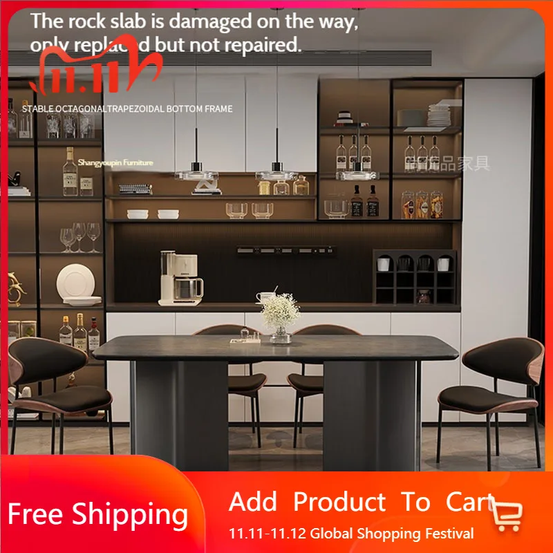 

Balcony Black Dining Table Rectangular Italian Modern Living Room Table Restaurant Luxury Design Lounge Muebles Unique Furniture