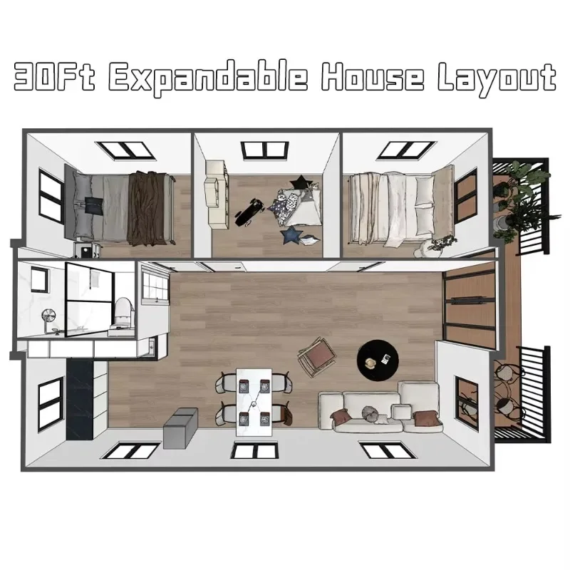 Hurricane Proof Container House Prefabricated Luxury Expandable Container House Prefab Villa Mobile Tiny Home Casa Portable