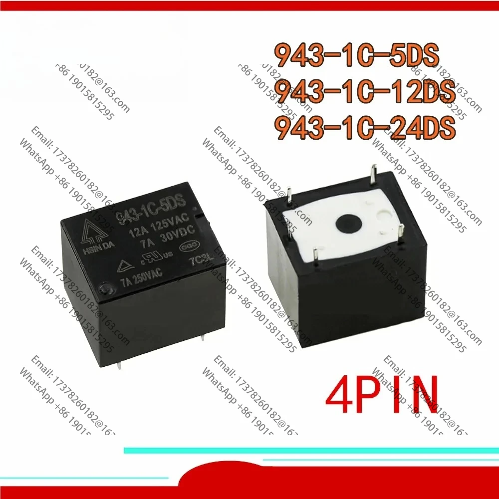 

10pcs 100%Original New Relay 943-1C-5DS 5VDC 943-1C-12DS 12VDC 943-1C-24DS 24VDC 943-1C-12DS -12VDC 943 1C 12DS 4PIN