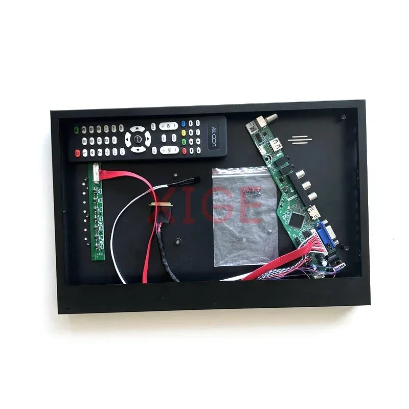 For B133XW04/B133XW07 Controller Board+Metal Case Analog TV Signal DIY Kit 1366*768 VGA+HDMI+AV+USB 13.3